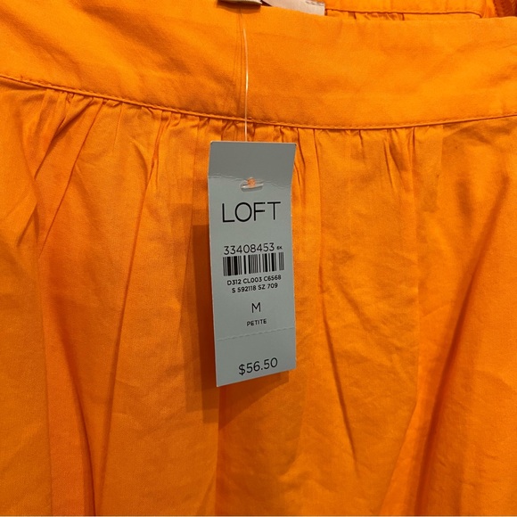 NWT LOFT Petite M Orange Square Neck Top - Picture 7 of 8